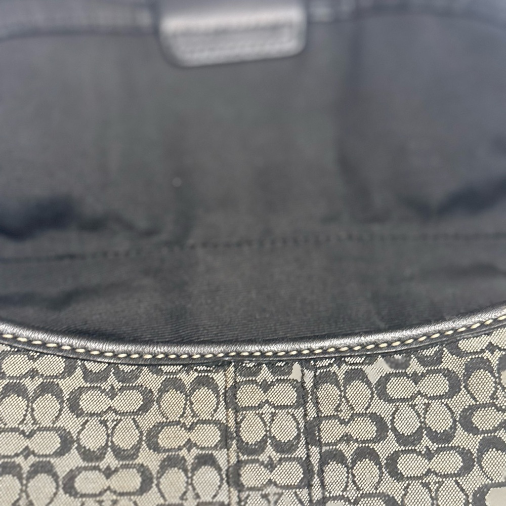 Vintage Y2K Coach Soho Signature C Flap Shoulder Bag Hobo F10925 Black Canvas - Picture 10 of 14